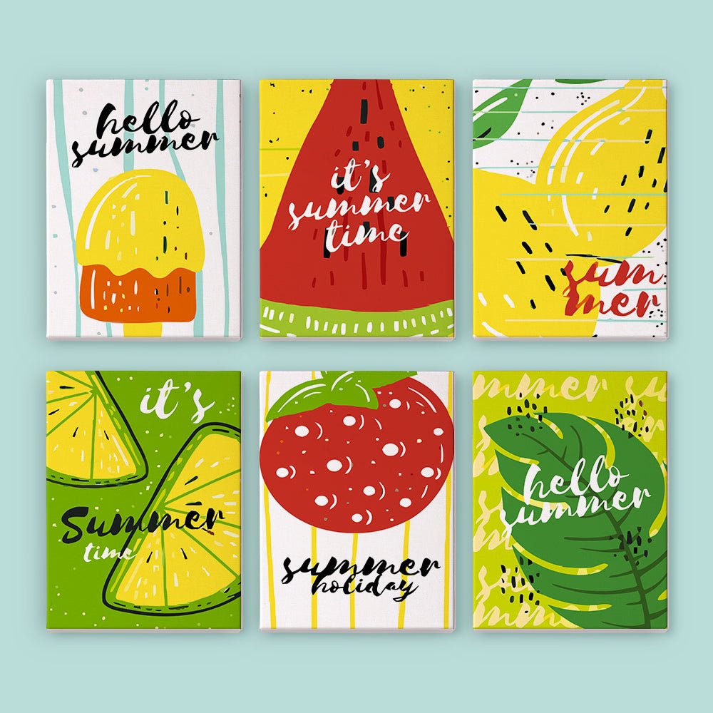 Sweet Summer Joy - Mini Paint by Numbers Kit (6 Pieces) paint by numbers kit