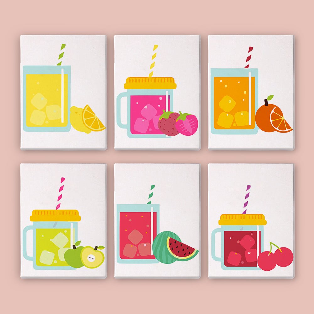 Sunny Sip Collection - Mini Paint by Numbers Kit (6 Pieces) paint by numbers kit