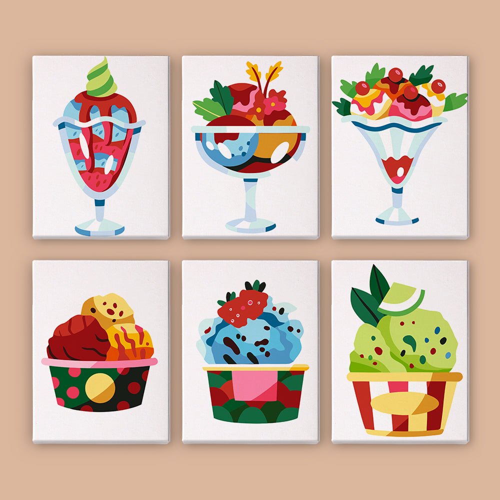 Sweet Treat Moments - Mini Paint by Numbers Kit (6 Pieces) paint by numbers kit