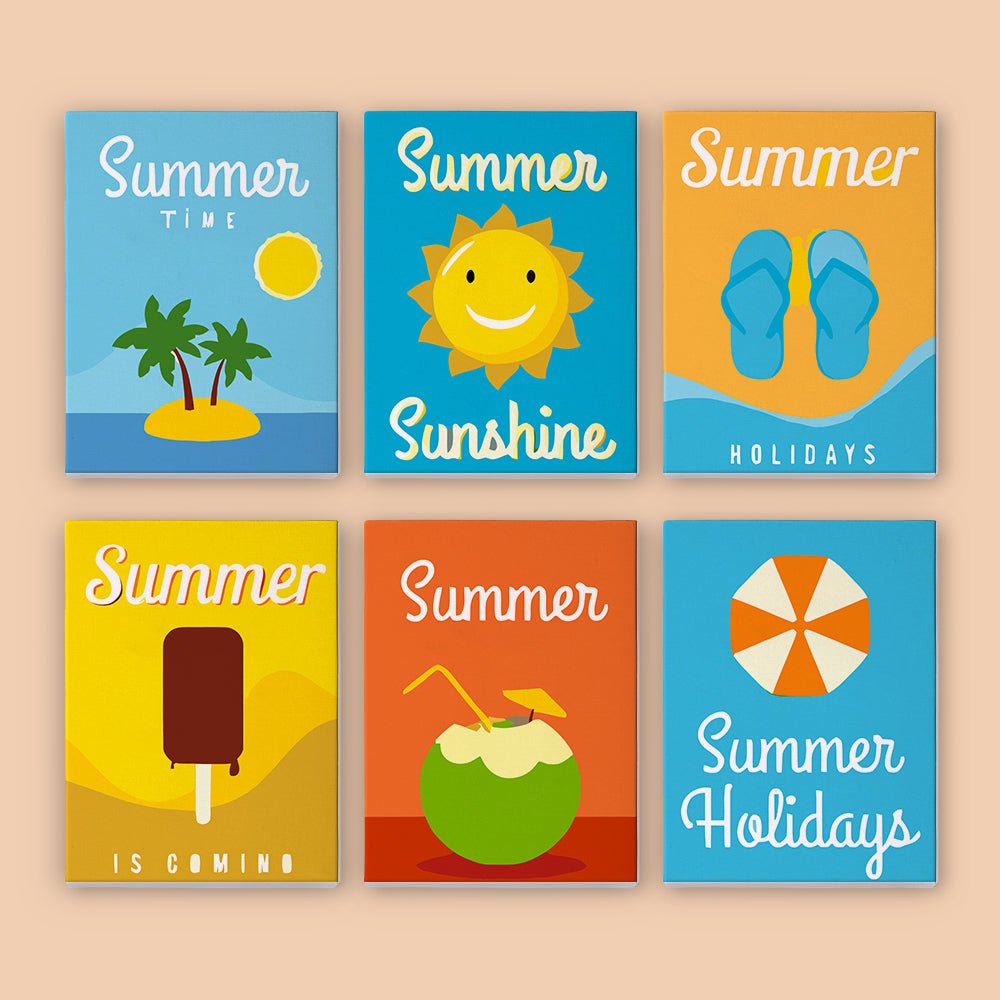 Sunshine Days Delight - Mini Paint by Numbers Kit (6 Pieces) paint by numbers kit