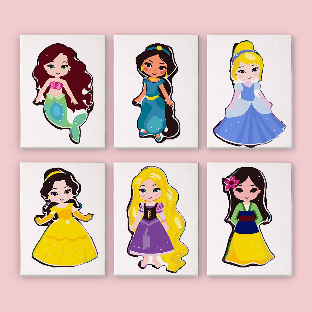 Little Princess Dreams - Mini Paint by Numbers Kit (6 Pieces) paint by numbers kit