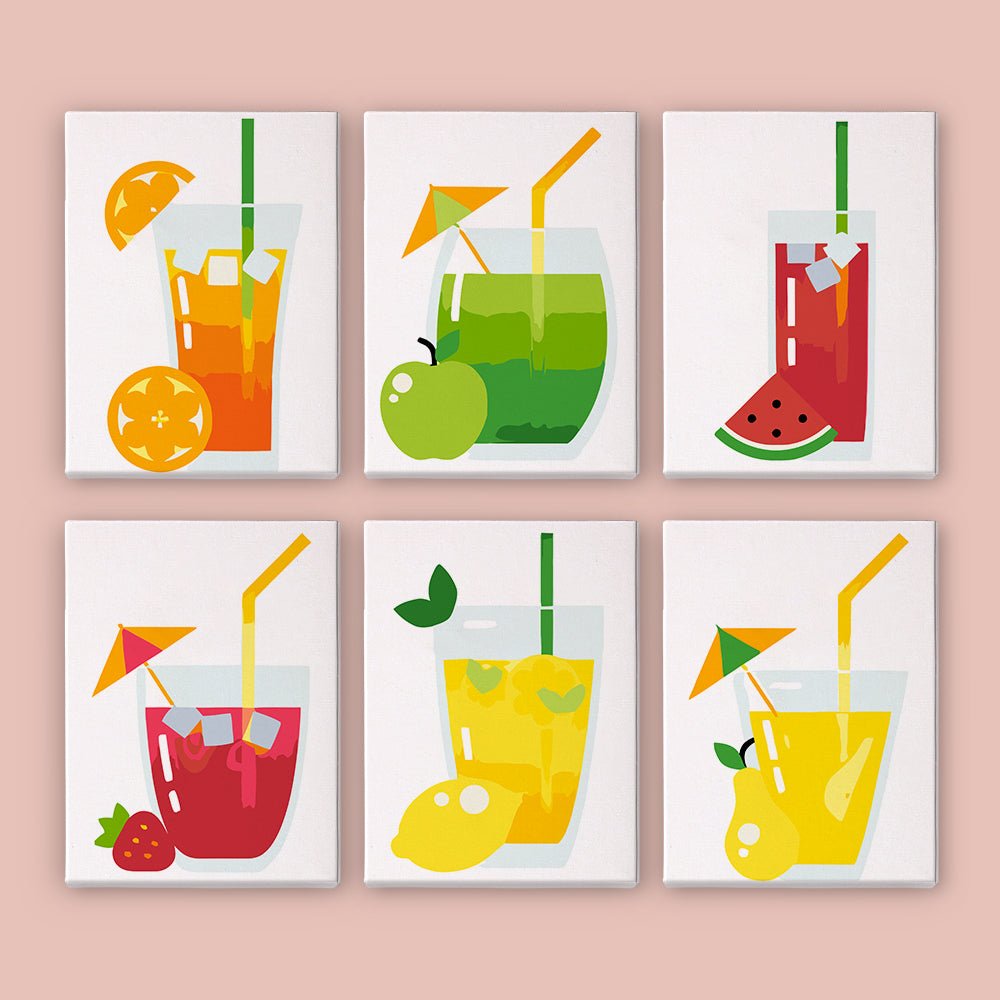 Fresh Juice Moments - Mini Paint by Numbers Kit (6 Pieces) paint by numbers kit