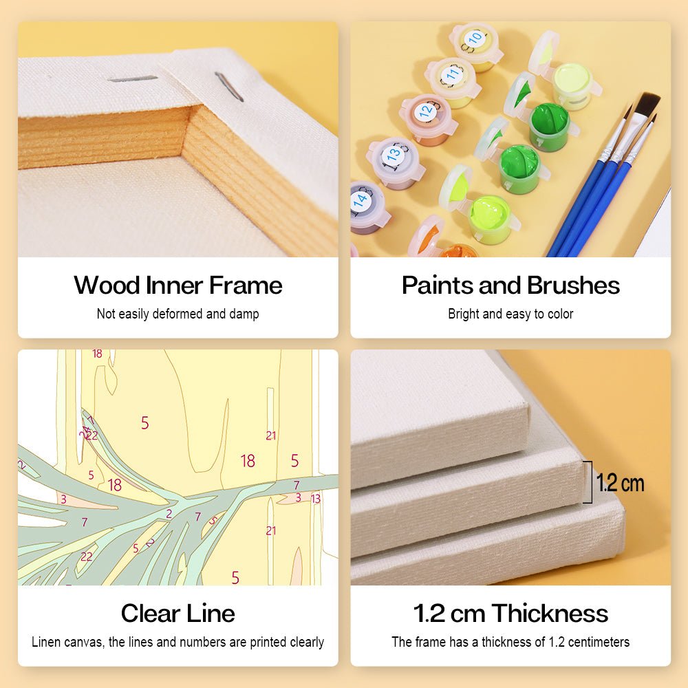 Golden Glow Essentials - Mini Paint by Numbers Kit (6 Pieces) paint by numbers kit