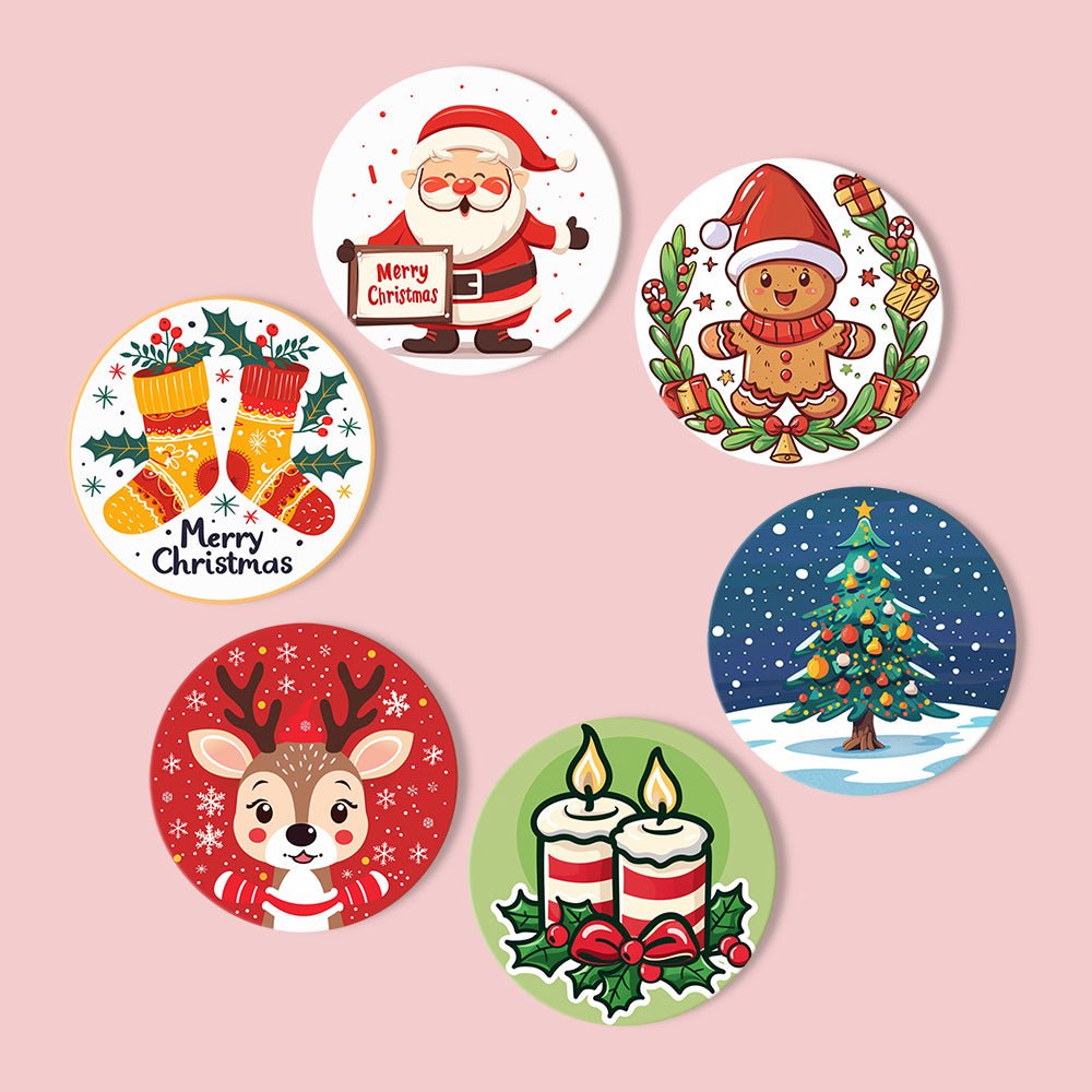 Christmas Holiday Joy - Coasters Paint by Numbers Kit (6 Pieces) paint by numbers kit