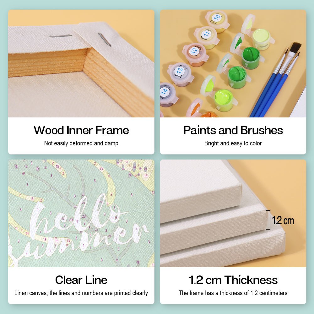 Sweet Summer Joy - Mini Paint by Numbers Kit (6 Pieces) paint by numbers kit