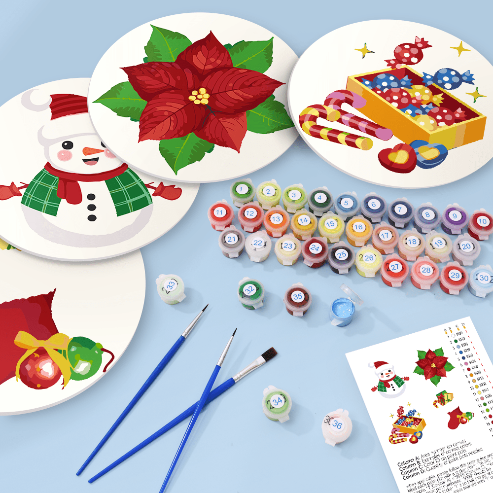 Festive Keepsakes (4 Pieces) paint by numbers kit