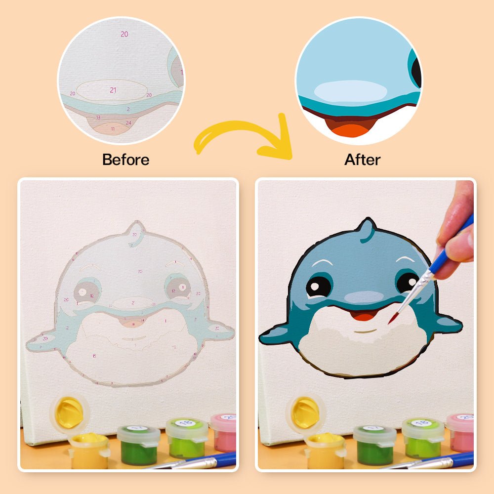 Sweet Animal Faces - Mini Paint by Numbers Kit (6 Pieces) paint by numbers kit