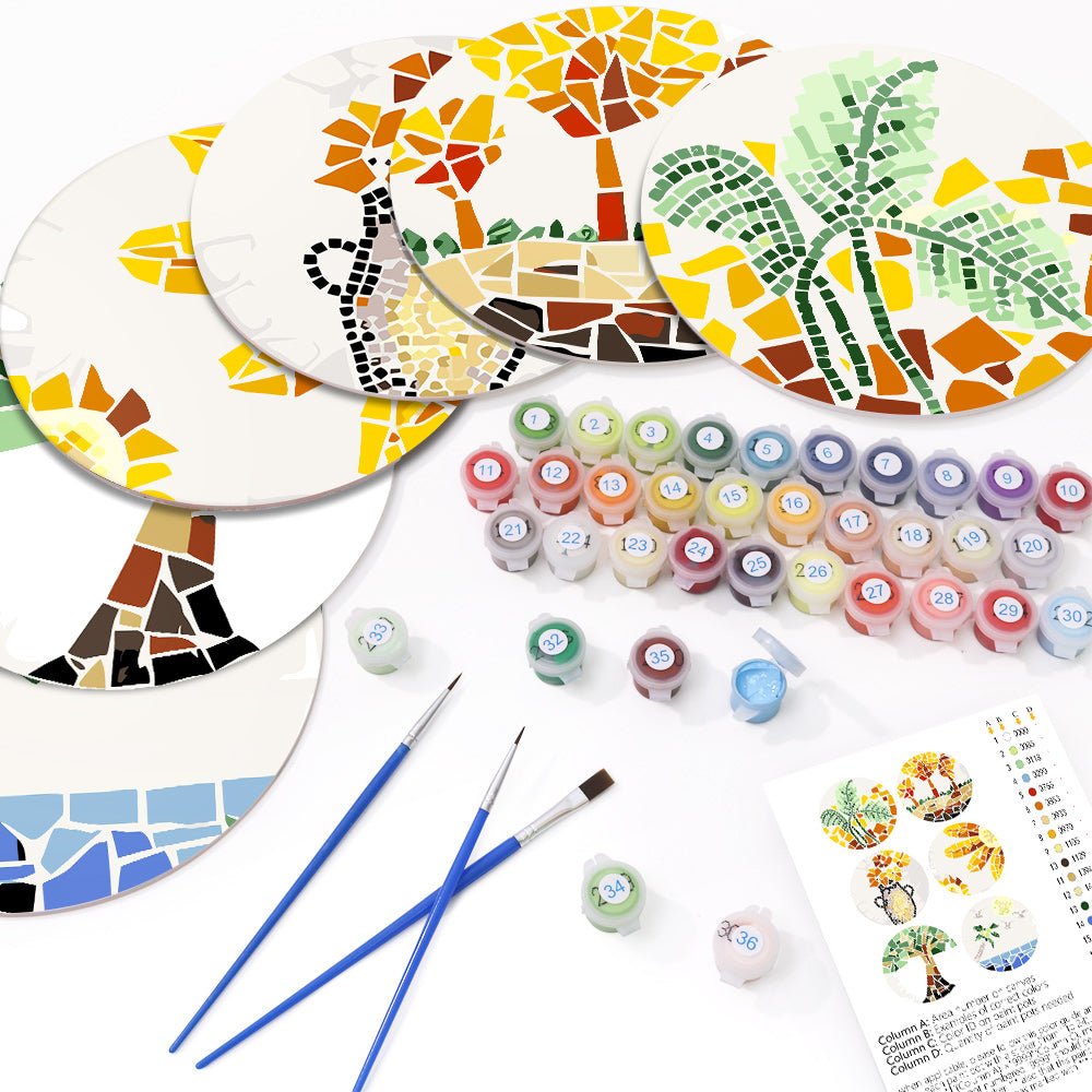 Sunstone Palms (6 Pieces) paint by numbers kit