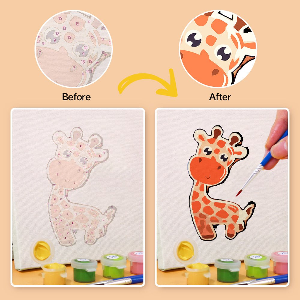 Happy Little Animal Friends - Mini Paint by Numbers Kit (6 Pieces) paint by numbers kit
