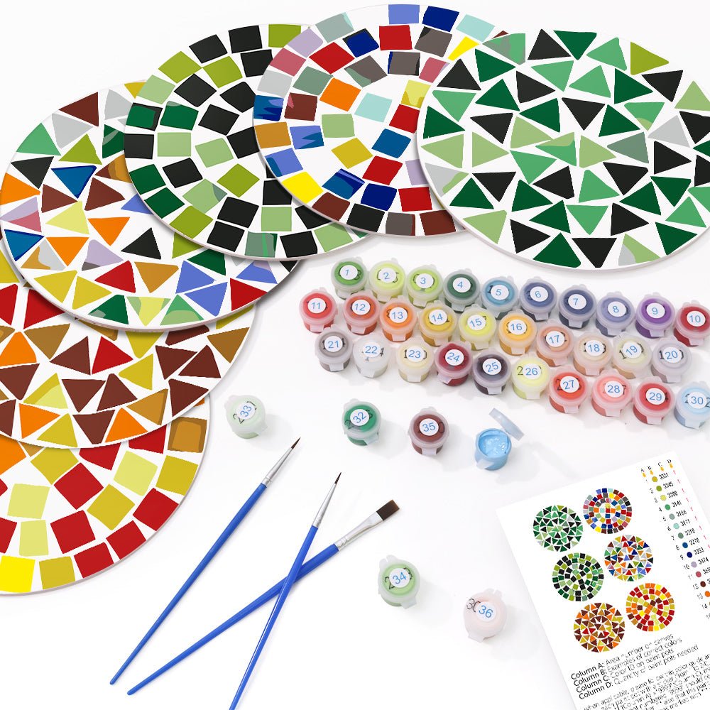 Chromatic Geometry (6 Pieces) paint by numbers kit
