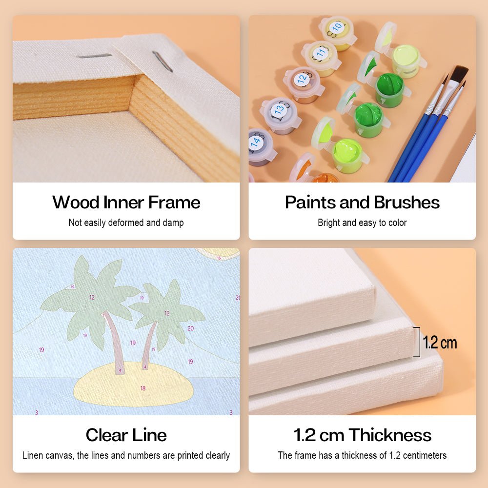 Sunshine Days Delight - Mini Paint by Numbers Kit (6 Pieces) paint by numbers kit