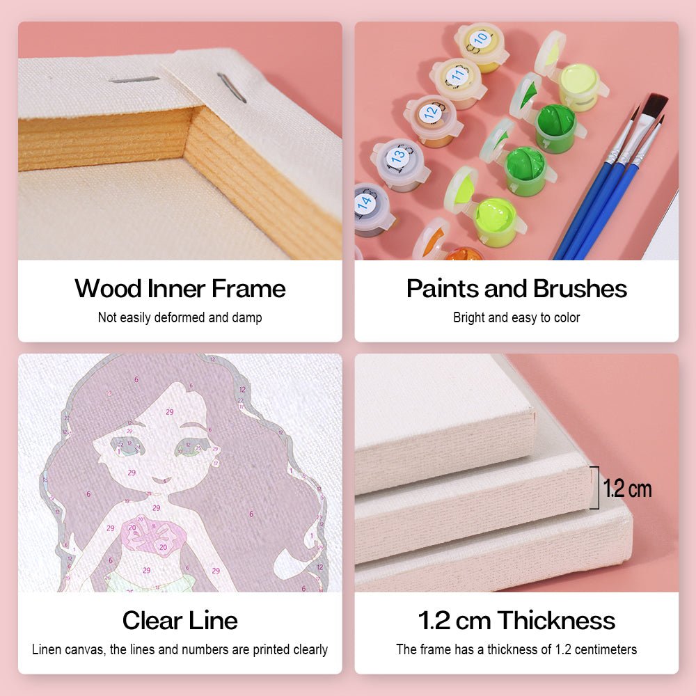 Little Princess Dreams - Mini Paint by Numbers Kit (6 Pieces) paint by numbers kit