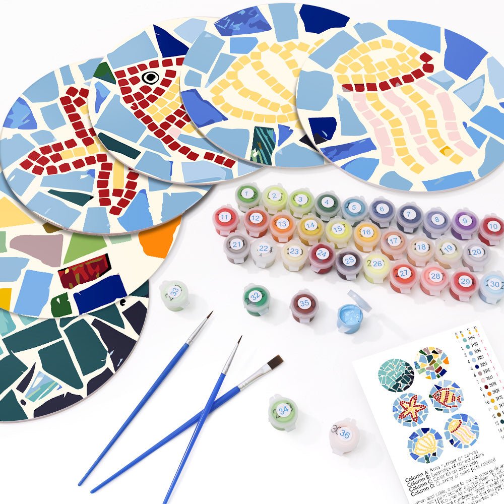 Azure Tides (6 Pieces) paint by numbers kit