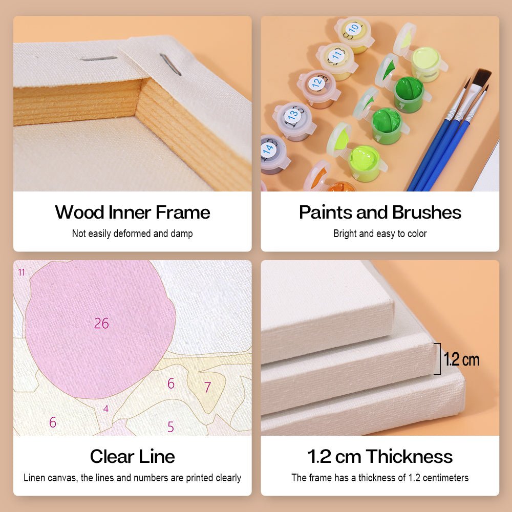 Pastel Drink Dreams - Mini Paint by Numbers Kit (6 Pieces) paint by numbers kit