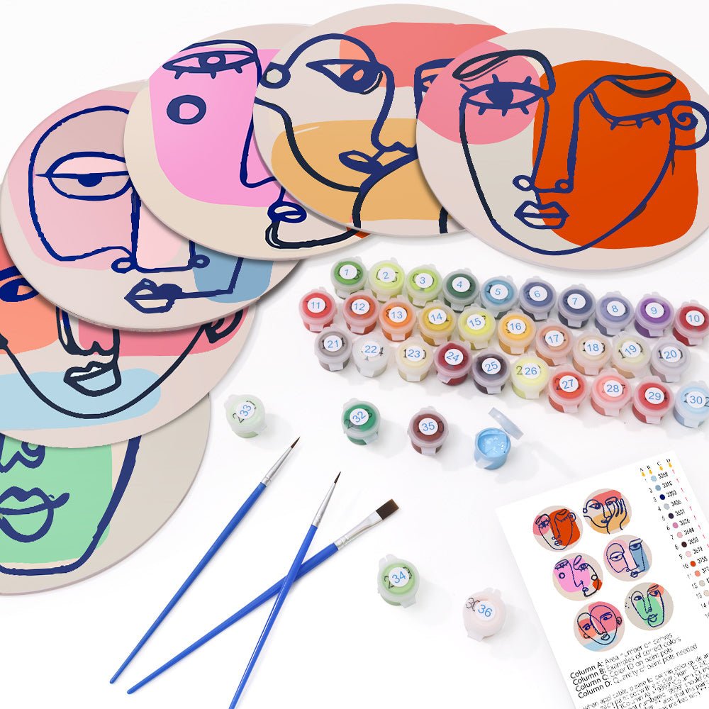 Contour Society (6 Pieces) paint by numbers kit