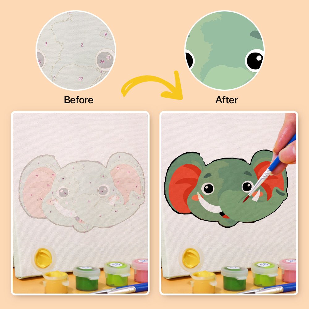 Happy Faces Animal Minis - Mini Paint by Numbers Kit (6 Pieces) paint by numbers kit