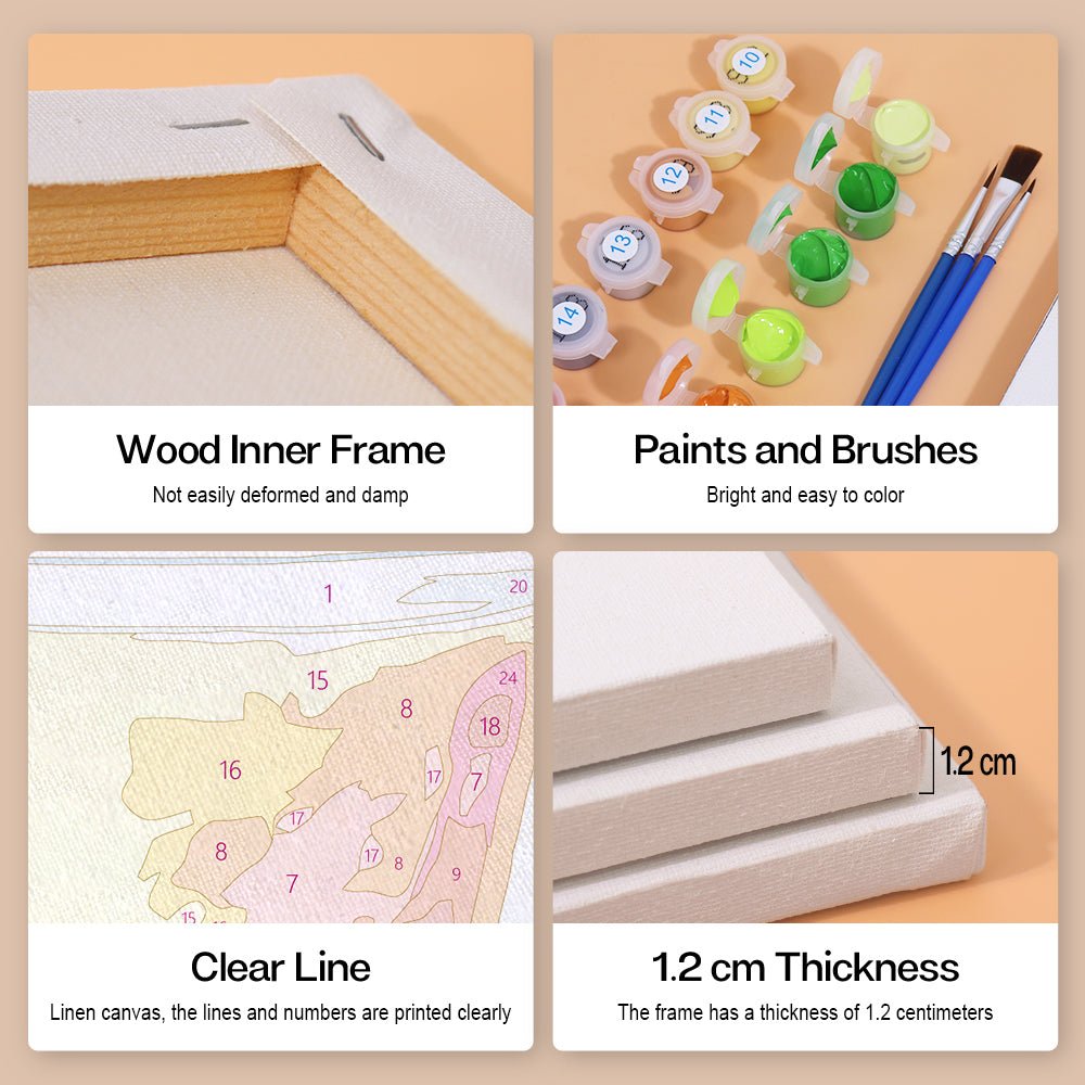 Modern Cocktail Shades - Mini Paint by Numbers Kit (6 Pieces) paint by numbers kit