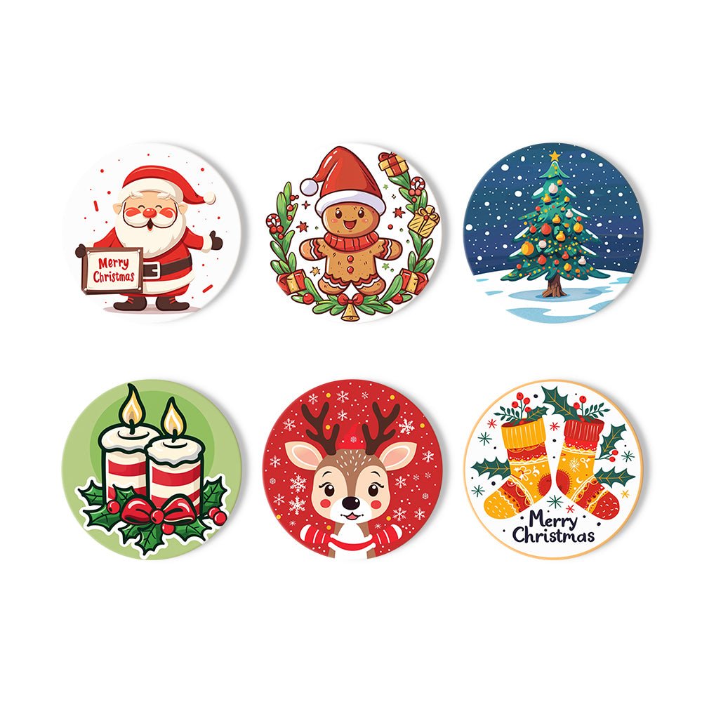 Christmas Holiday Joy - Coasters Paint by Numbers Kit (6 Pieces) paint by numbers kit
