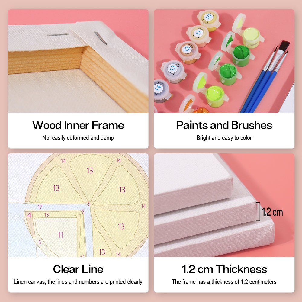 Colorful Juice Bar - Mini Paint by Numbers Kit (6 Pieces) paint by numbers kit