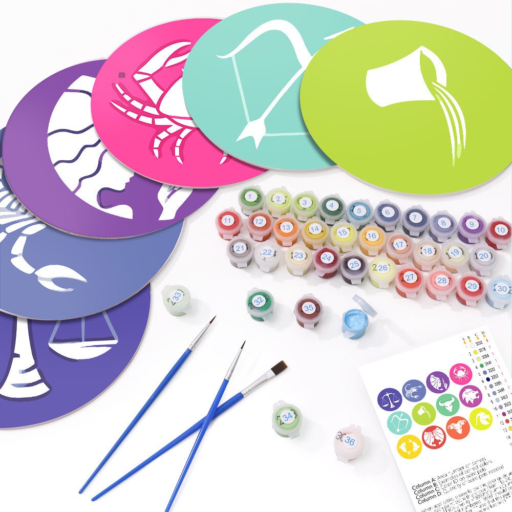 Vivid Zodiac (12 Pieces) paint by numbers kit