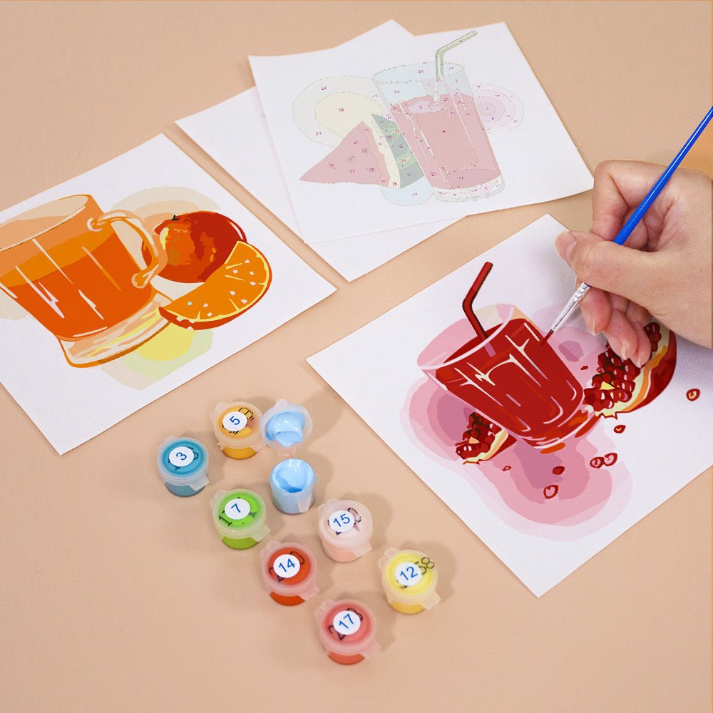 Morning Juice Ritual - Mini Paint by Numbers Kit (6 Pieces) paint by numbers kit