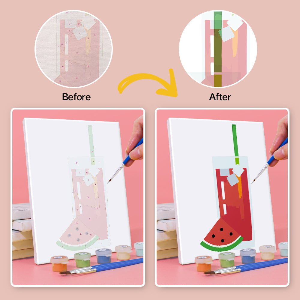 Fresh Juice Moments - Mini Paint by Numbers Kit (6 Pieces) paint by numbers kit