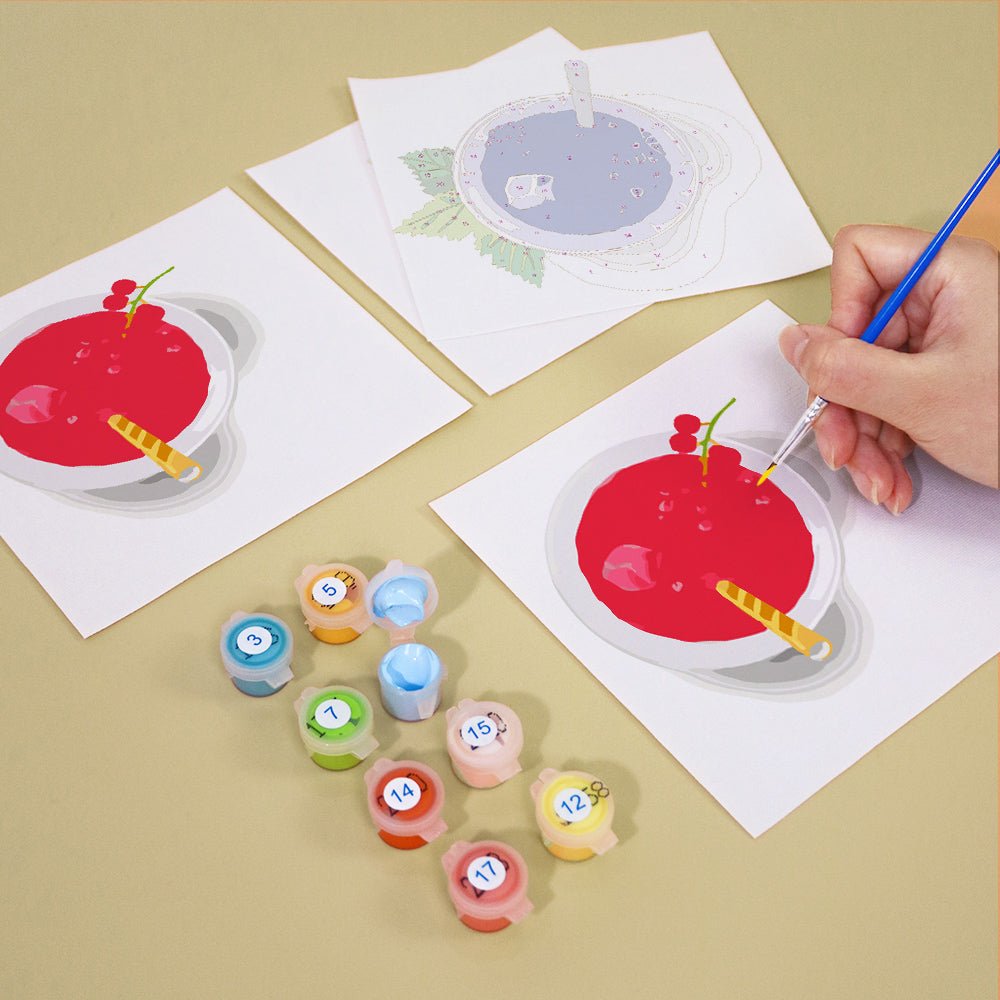 Berry Bliss Smoothie Bar - Mini Paint by Numbers Kit (6 Pieces) paint by numbers kit