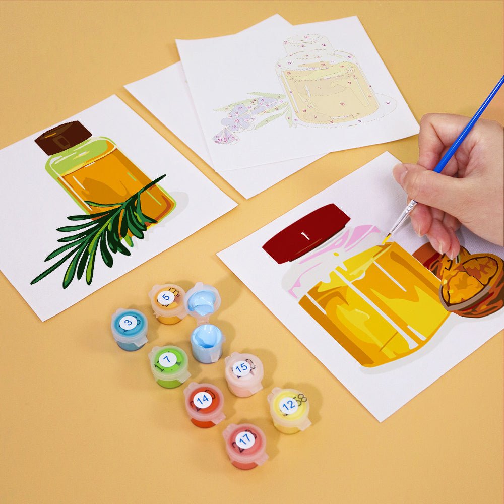 Golden Glow Essentials - Mini Paint by Numbers Kit (6 Pieces) paint by numbers kit