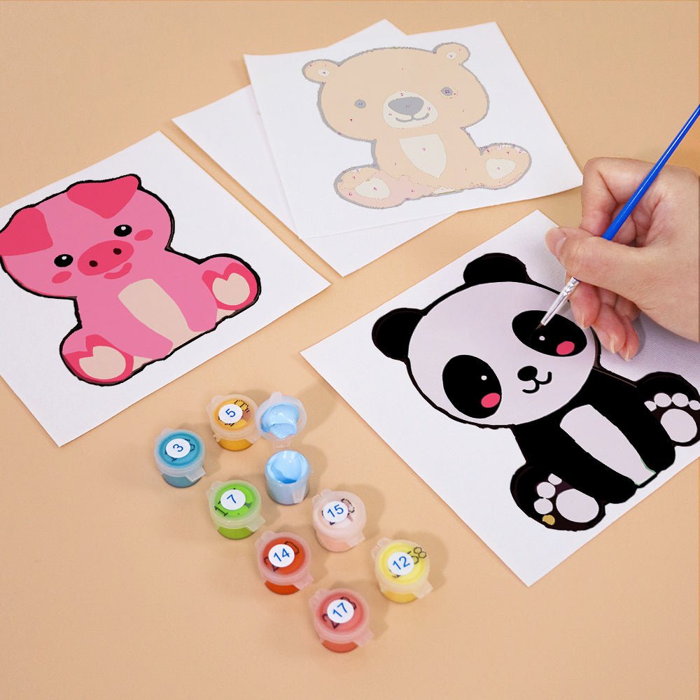 Tiny Jungle Friends - Mini Paint by Numbers Kit (6 Pieces) paint by numbers kit