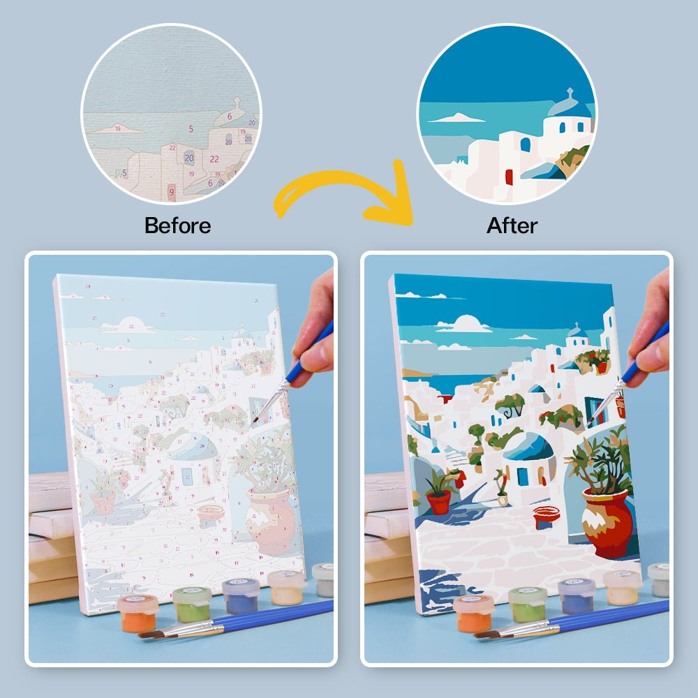 Mediterranean Daydream - Mini Paint by Numbers Kit (6 Pieces) paint by numbers kit