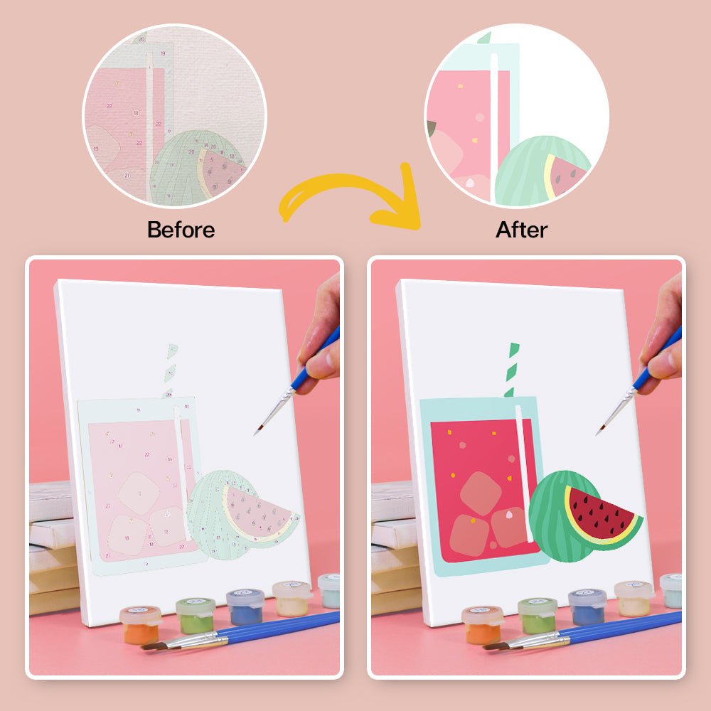Sunny Sip Collection - Mini Paint by Numbers Kit (6 Pieces) paint by numbers kit