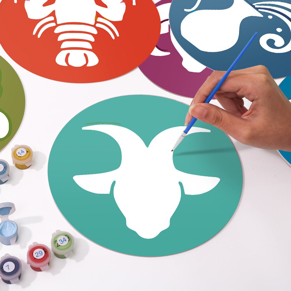 Zodiac Icons (12 Pieces) paint by numbers kit