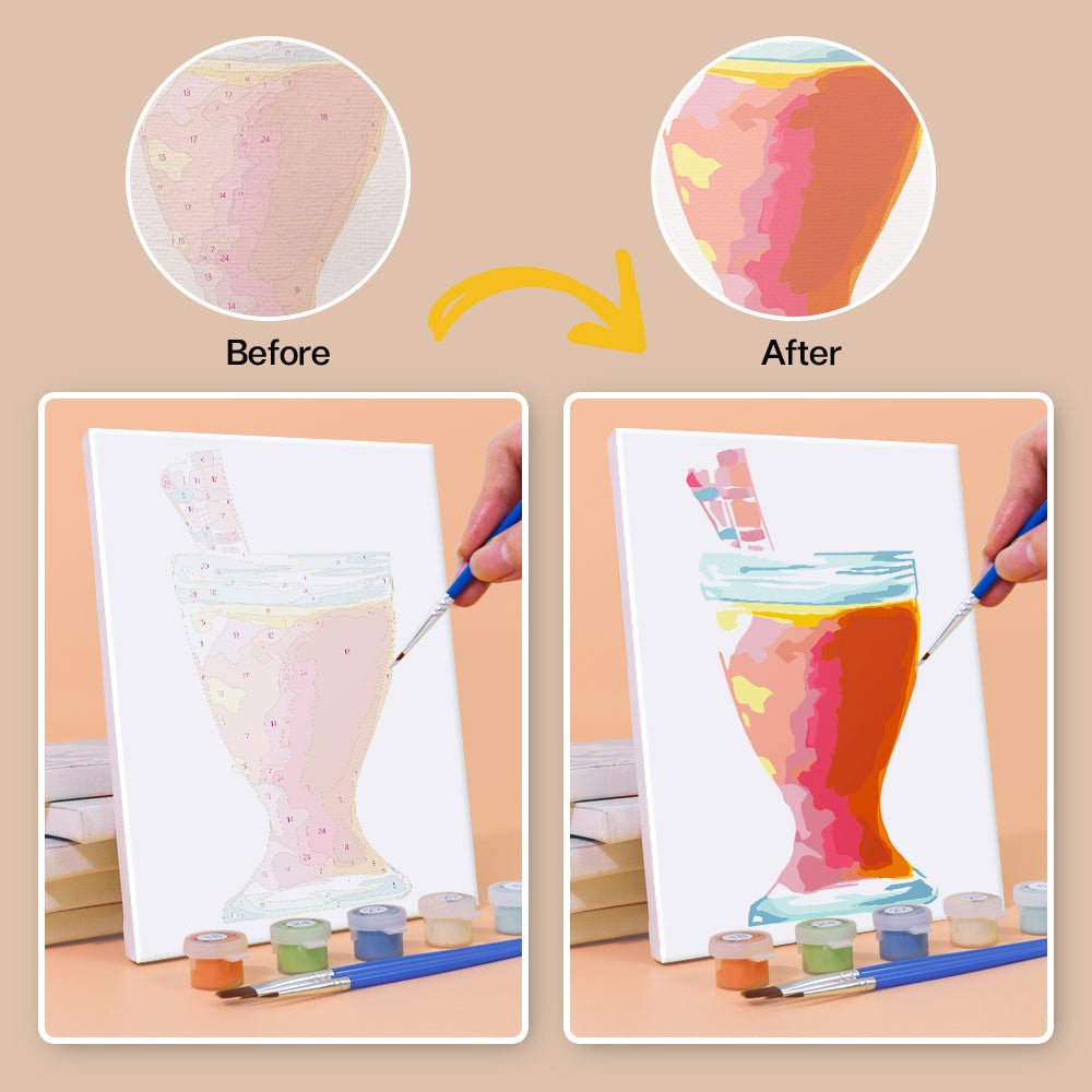 Modern Cocktail Shades - Mini Paint by Numbers Kit (6 Pieces) paint by numbers kit