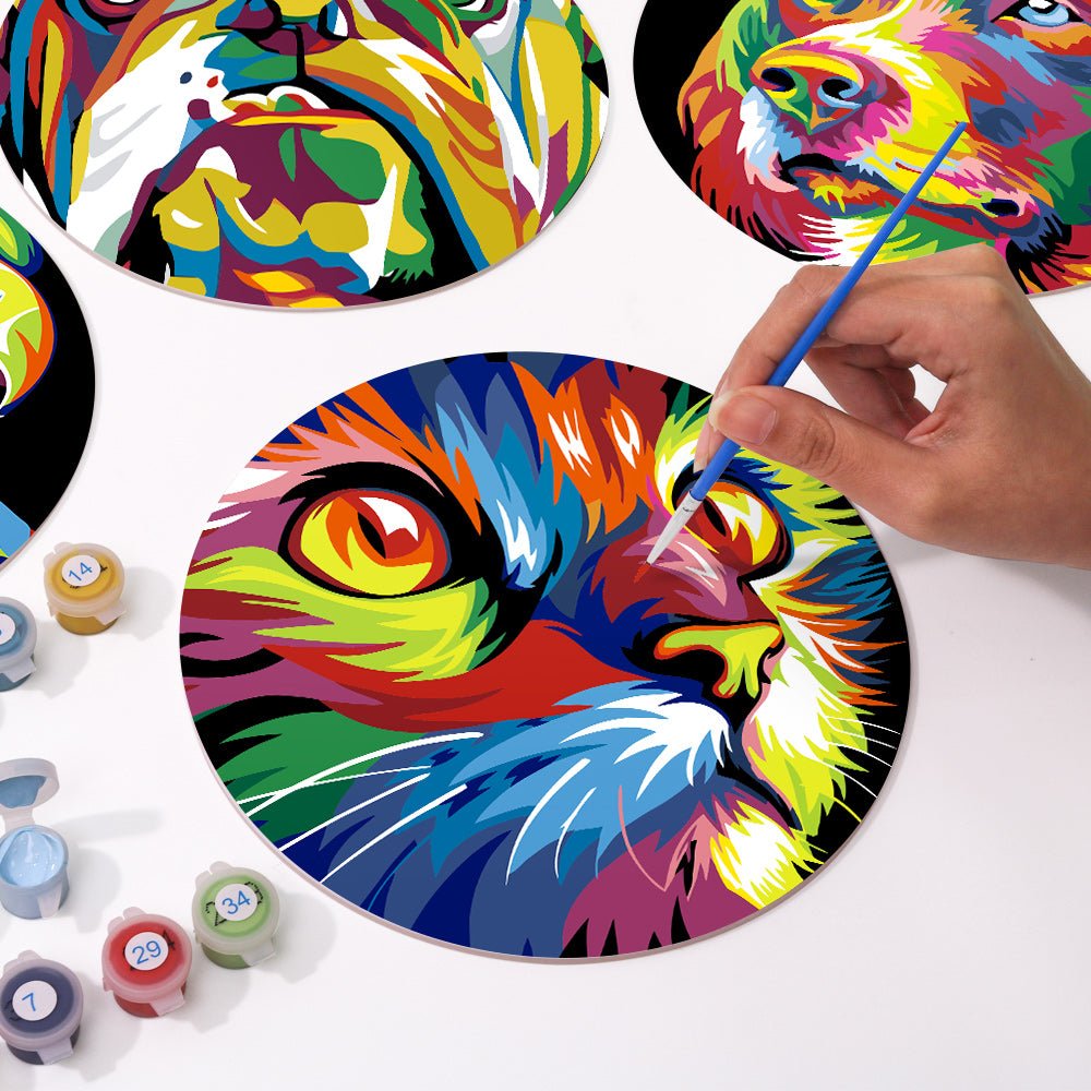 Neon Wildlife (6 Pieces) paint by numbers kit