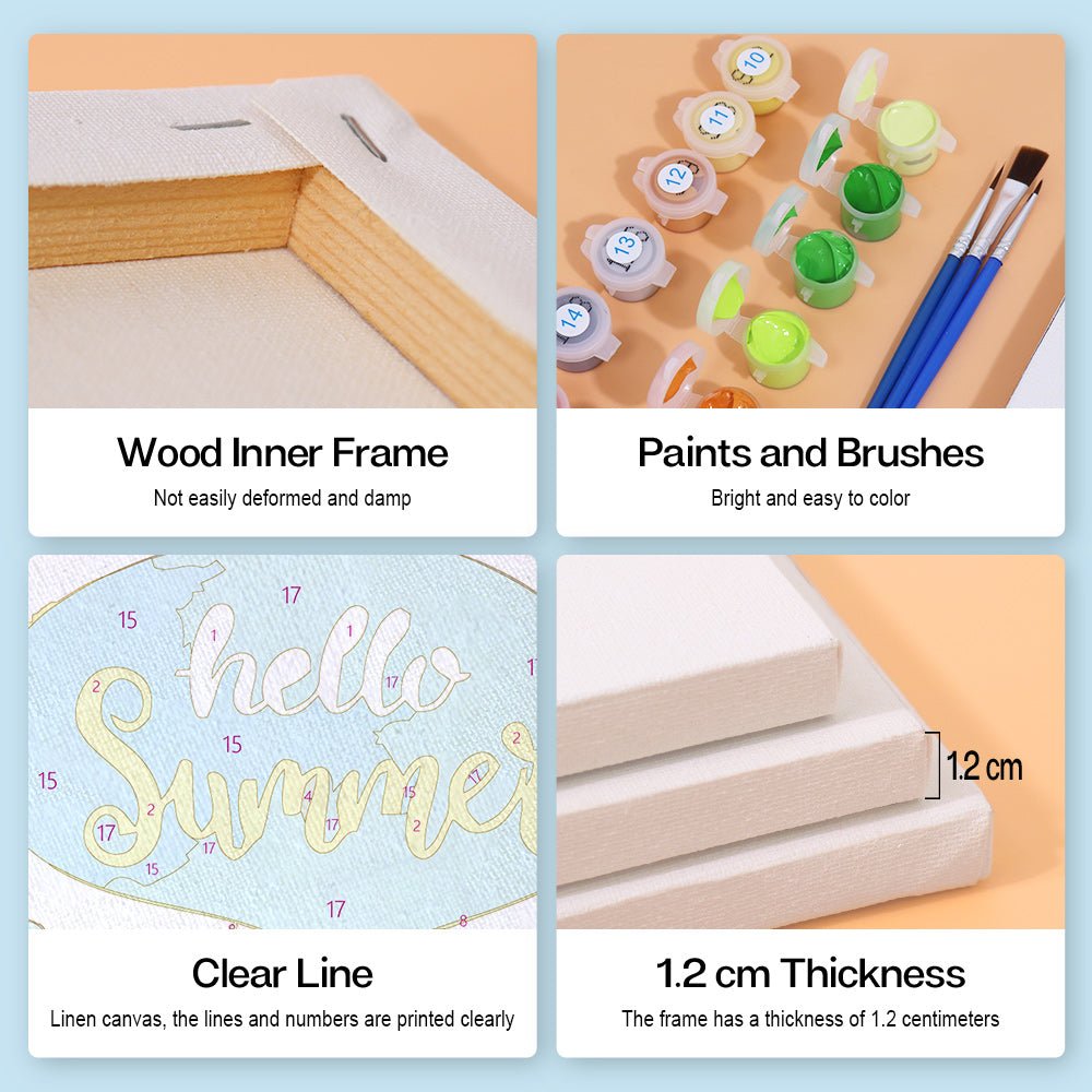 Hello Summer Melon - Mini Paint by Numbers Kit (6 Pieces) paint by numbers kit