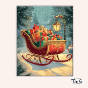 Midnight Gift Sleigh paint by numbers kit