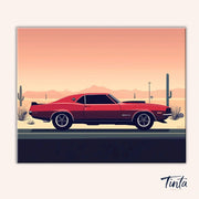 Red Muscle Drive paint by numbers kit