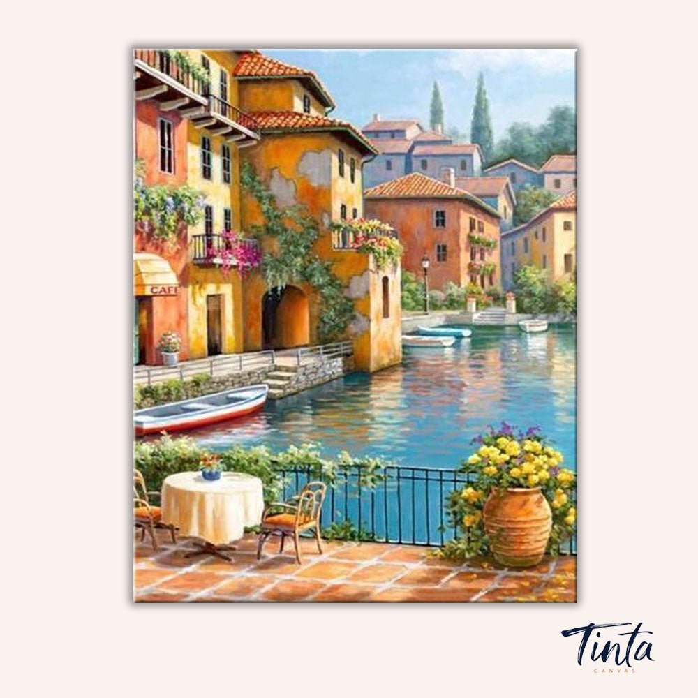 Mediterranean Harbor paint by numbers kit