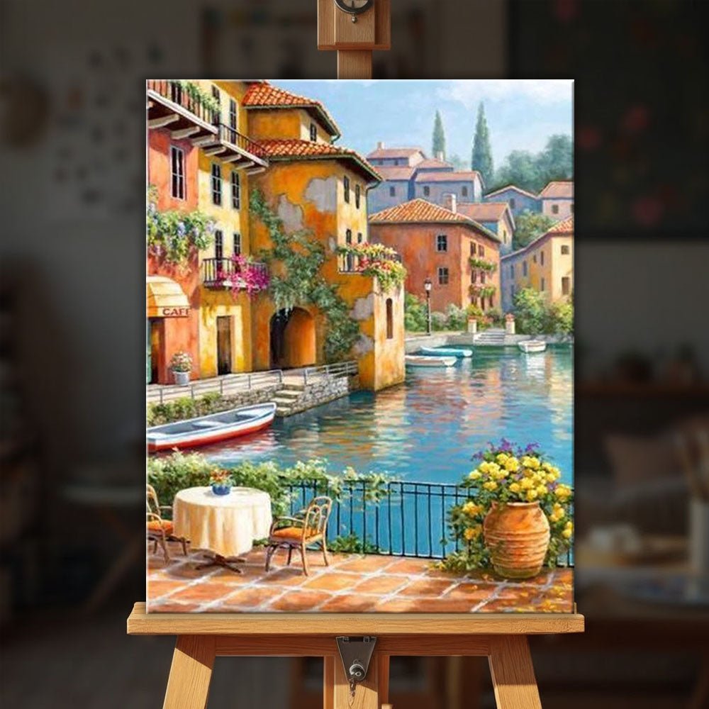 Mediterranean Harbor paint by numbers kit