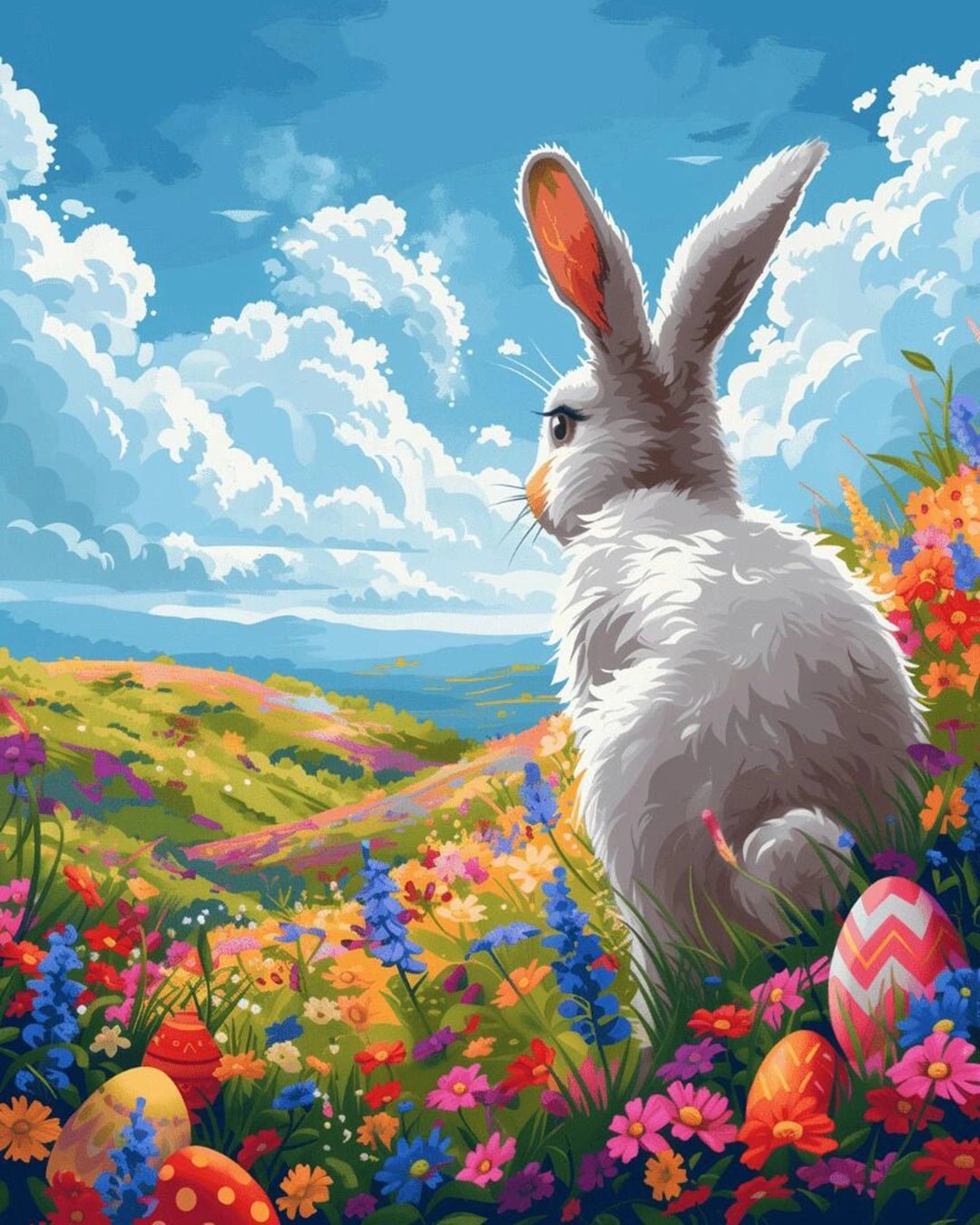 Spring Meadow Bunny paint by numbers kit