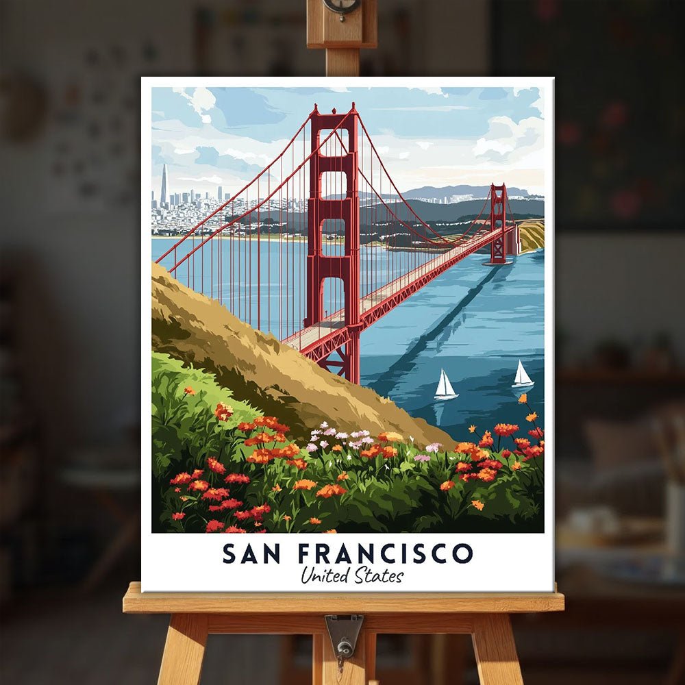 San Francisco - Travel Poster paint by numbers kit