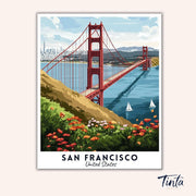 San Francisco - Travel Poster paint by numbers kit
