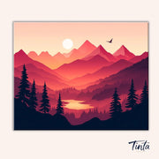 Red Sky Valley paint by numbers kit