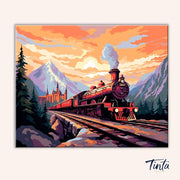 Red Train Express paint by numbers kit