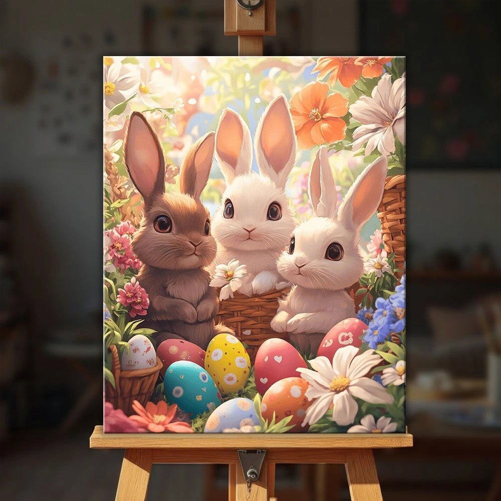 Easter Bunny Trio paint by numbers kit