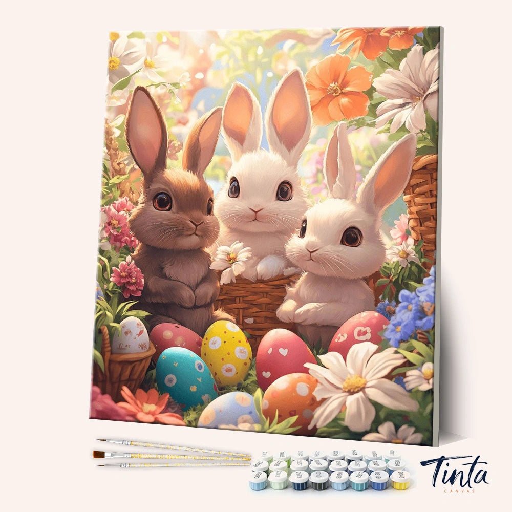 Easter Bunny Trio paint by numbers kit