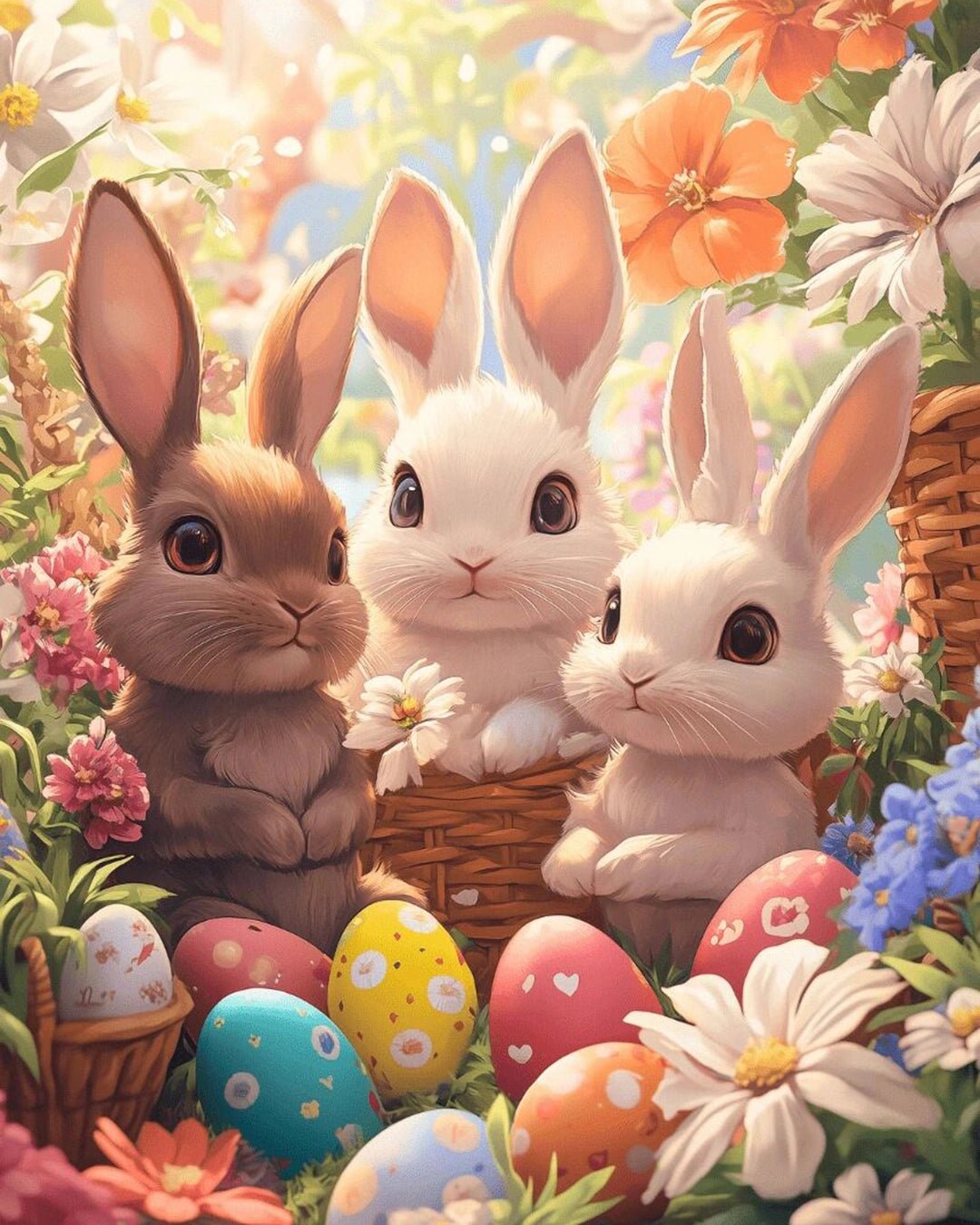 Easter Bunny Trio paint by numbers kit