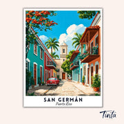 San Germán - Travel Poster paint by numbers kit