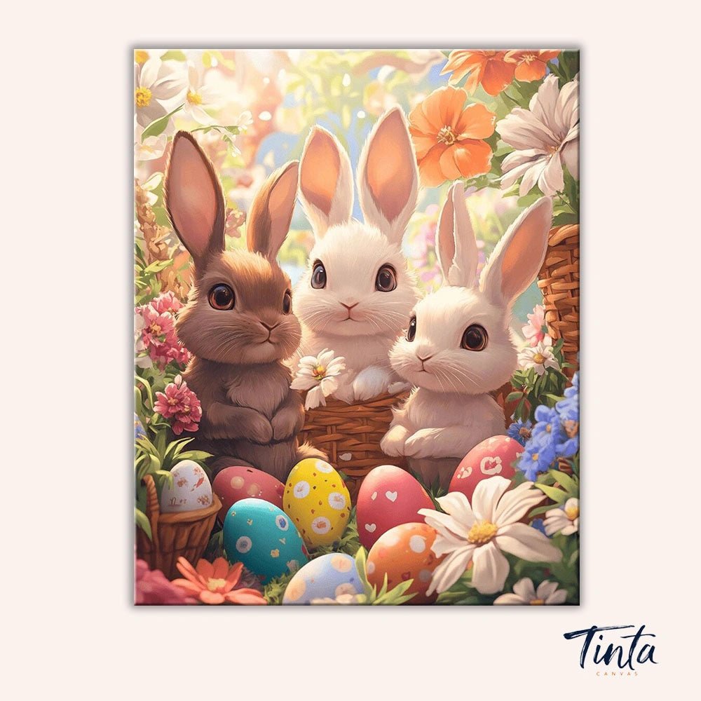 Easter Bunny Trio paint by numbers kit