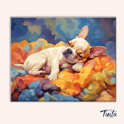 Sleeping Frenchie paint by numbers kit
